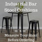 Corduroy Pinwale Brown Square Industrial Bar Stool Cushion - 12"