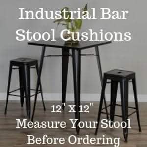 Rave Sand Square Industrial Bar Stool Cushion - 12"