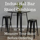 Rave Pacific Blue Square Industrial Bar Stool Cushion - 12"
