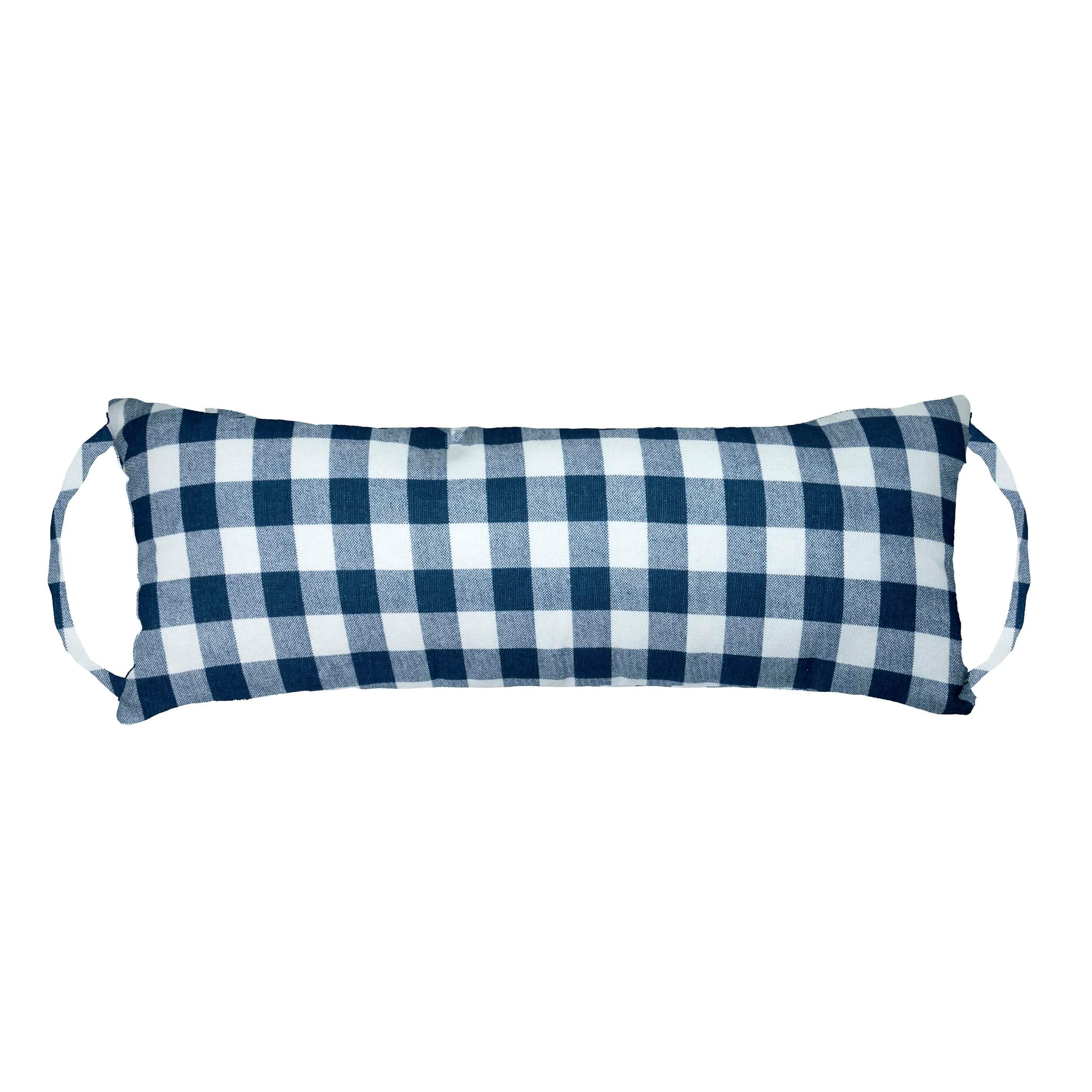 Barnett Home Decor Classic Check Navy Blue Travel PIllow