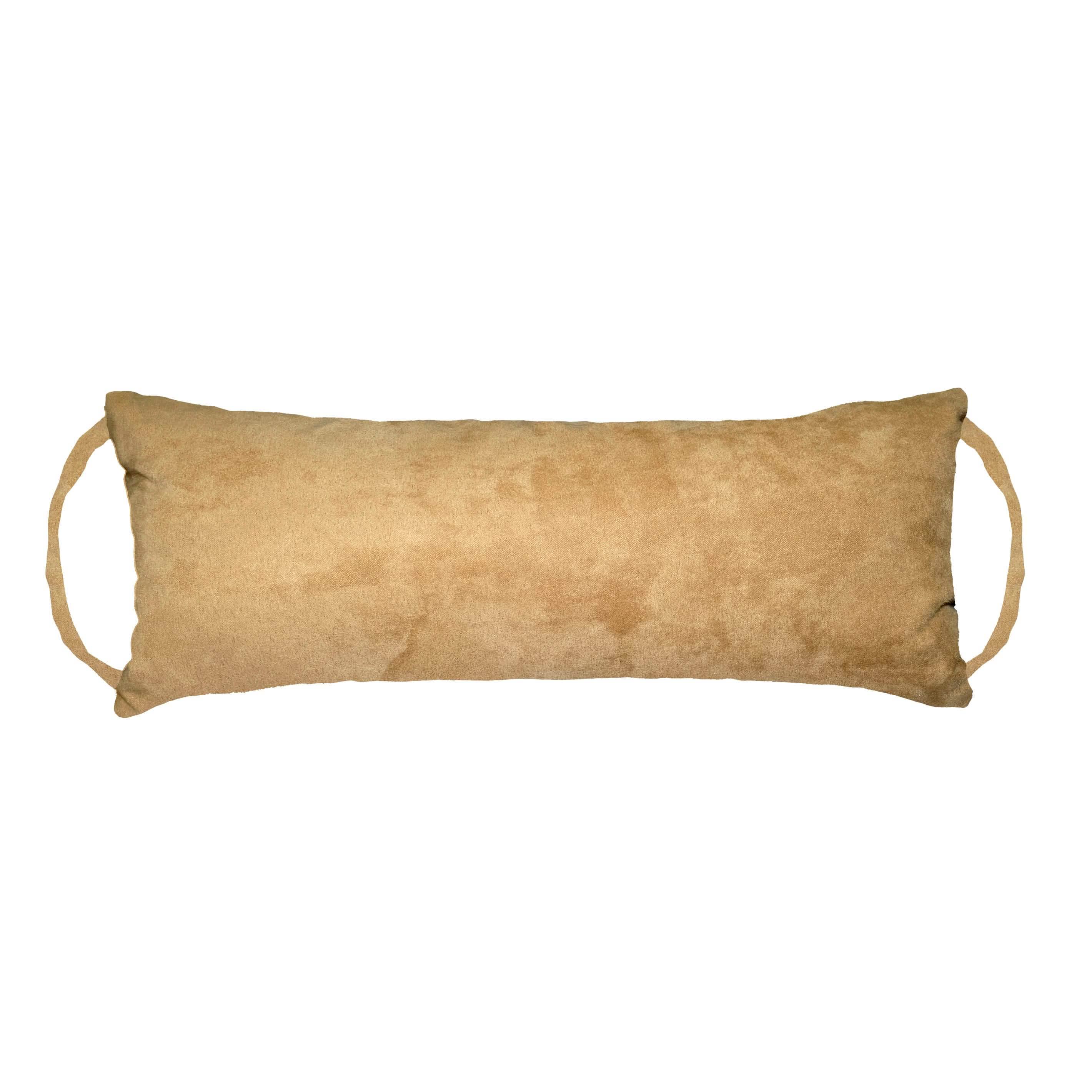 Microsuede Camel Travel Pillow | Tan | Barnett Home Decor | Neck Roll Pillow | Rocker Extender