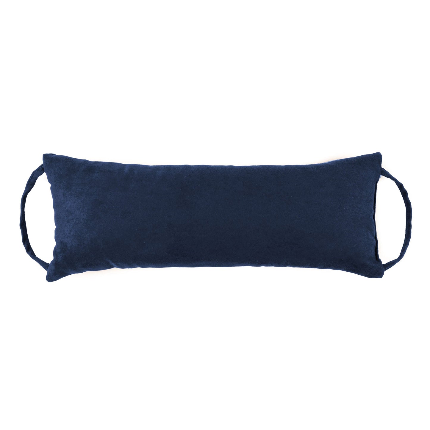 Barnett Home Decor | Microsuede Royal Blue Travel Pillow | Microsuede Indigo Neck Roll Pillow | Navy Rocker Extender