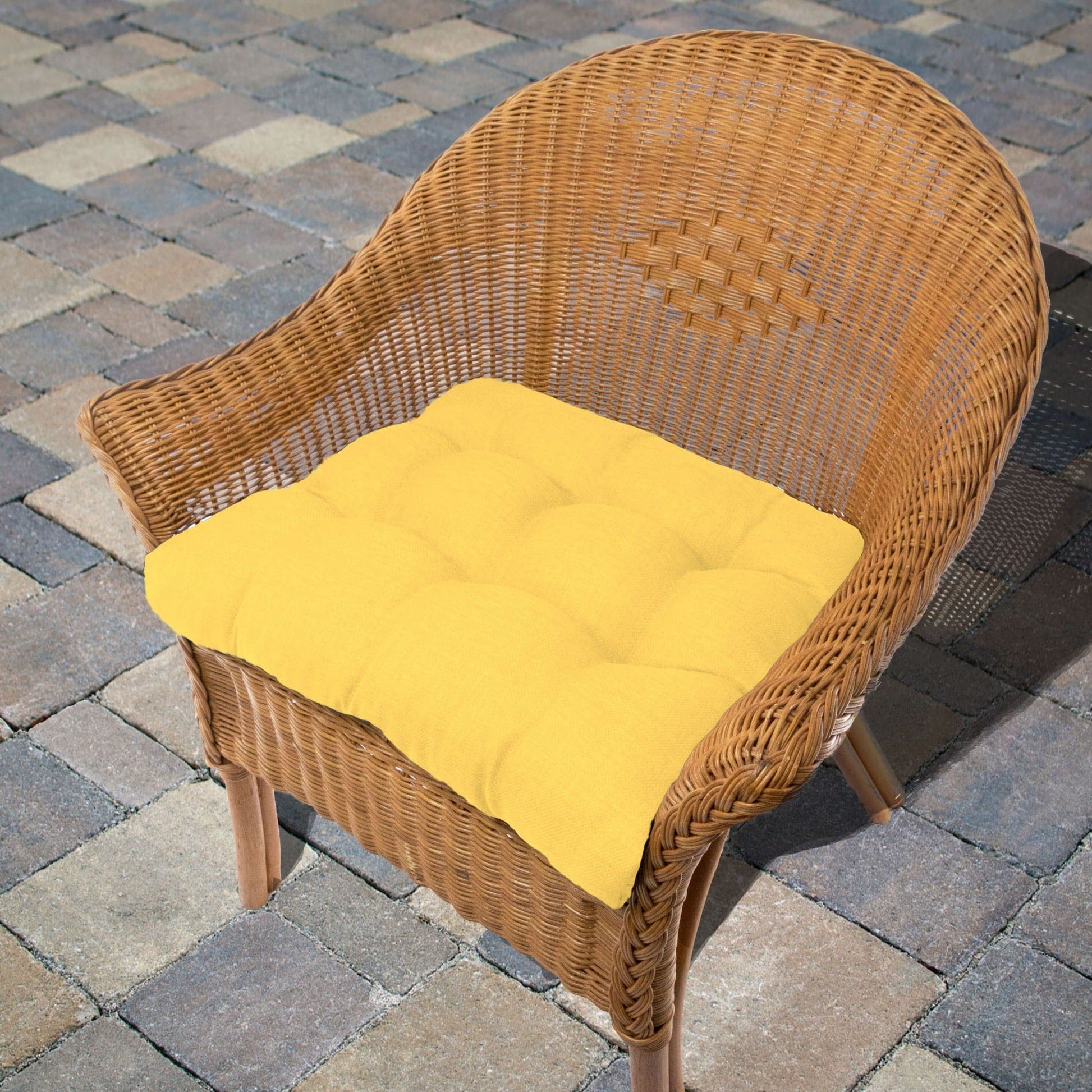 Rave Yellow Gold Indoor / Outdoor Dining Chair Pads & Patio Cushions