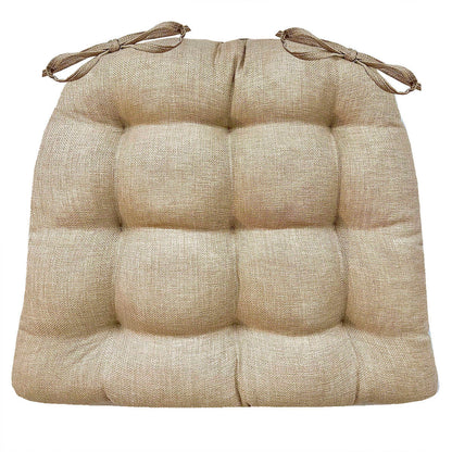 Rave Sand Indoor / Outdoor Dining Chair Pads - Latex Foam Fill, Solid Neutral Color | Tan | Natural