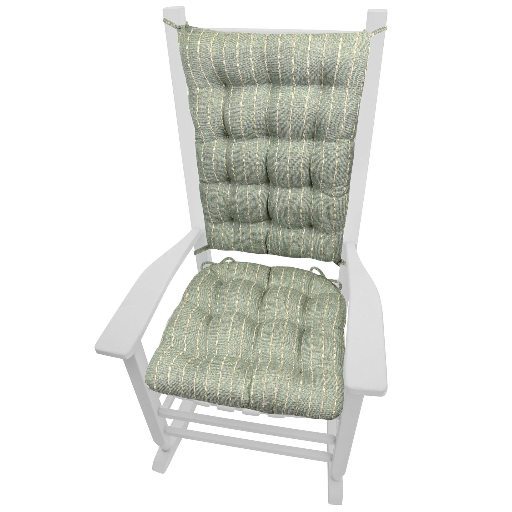 Avante Spa Green Teal Striped Rocking Chair Cushions - Latex Foam - Barnett Home Décor