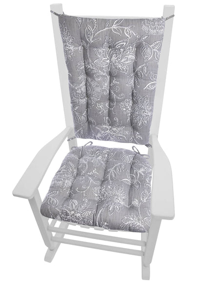 Benson Grey Rocking Chair Cushions - Barnett Home Decor - Gray & White