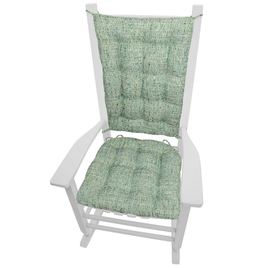 Brisbane Boucle Sea Glass Rocking Chair Cushions - Latex Foam - Barnett Home Décor - Blue & Green