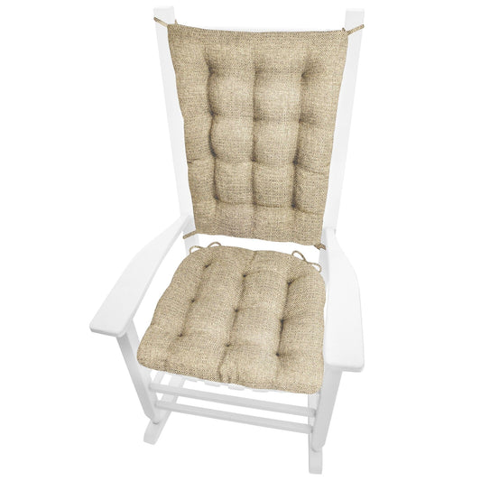 Brisbane Camel Tweed Rocking Chair Cushions - Latex Foam - Barnett Home Décor - Beige