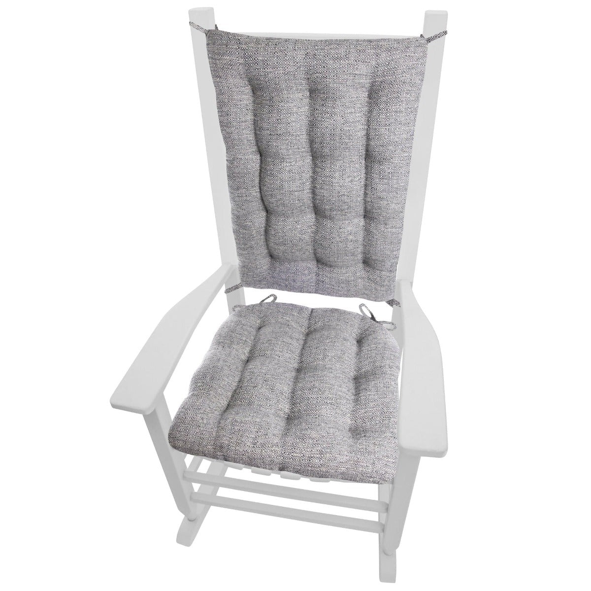 Brisbane Silver Grey Rocking Chair Cushions - Latex Foam - Barnett Home Décor - Silver & Grey