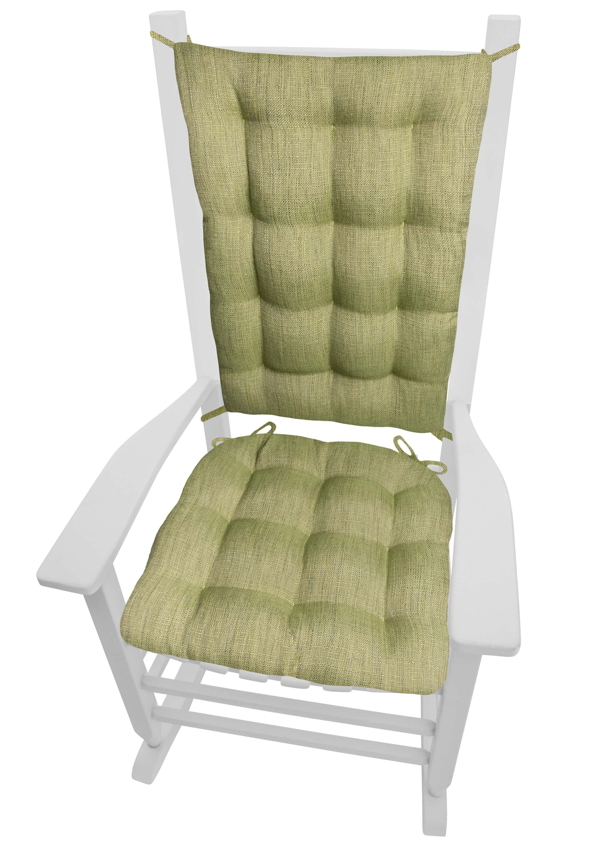 Handsome Green Tweed Rocking Chair Cushions - Barnett Home Decor - Green