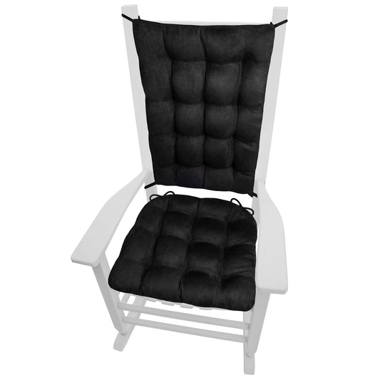 Micro-Suede Black Rocking Chair Cushion - Barnett Home Decor - Black