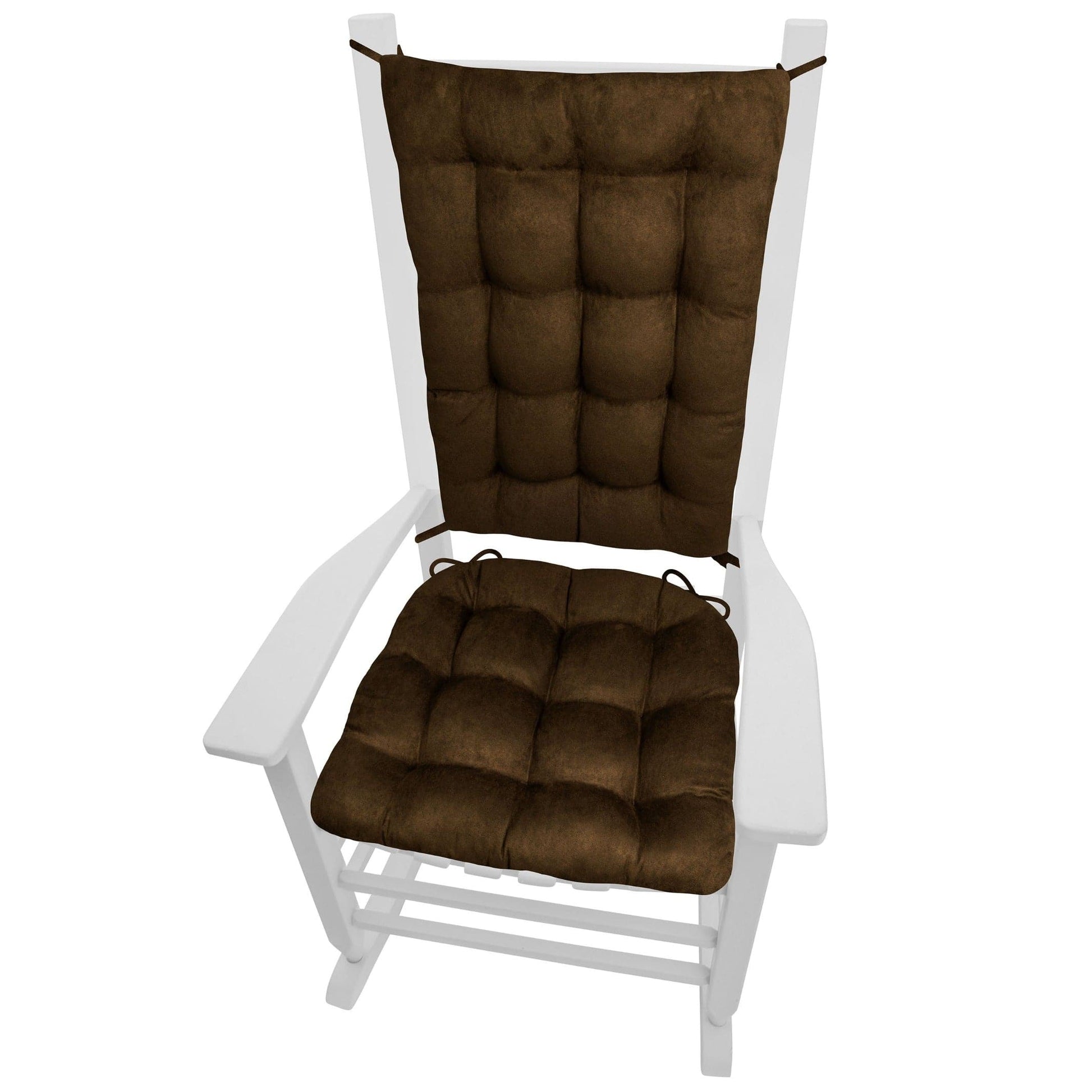 Micro-Suede Coffee Bean Brown Rocking Chair Cushions - Barnett Home Decor - Coffee Brown