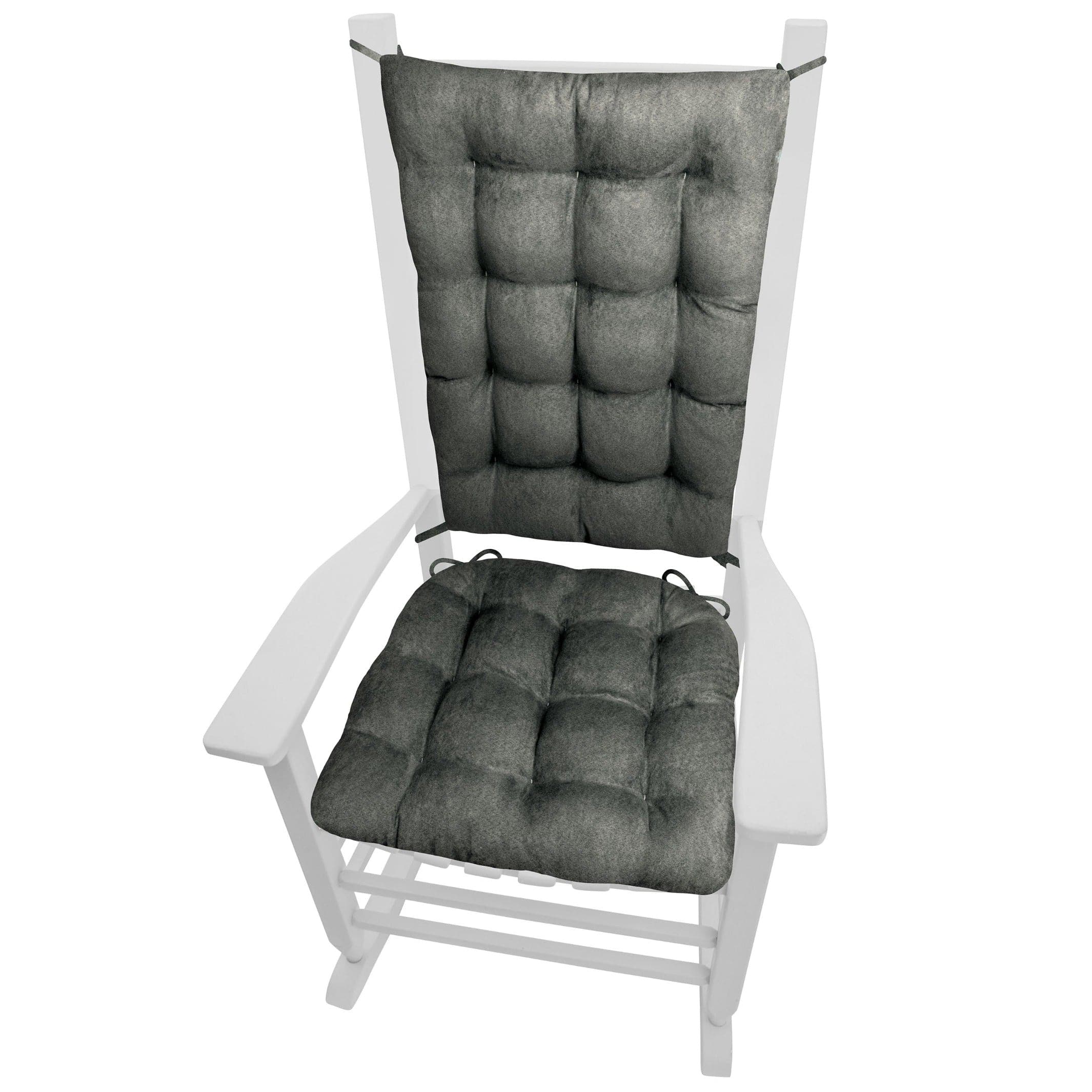 Micro Suede Graphite Grey Rocking Chair Cushions Latex Foam Fill Barnett Home Decor