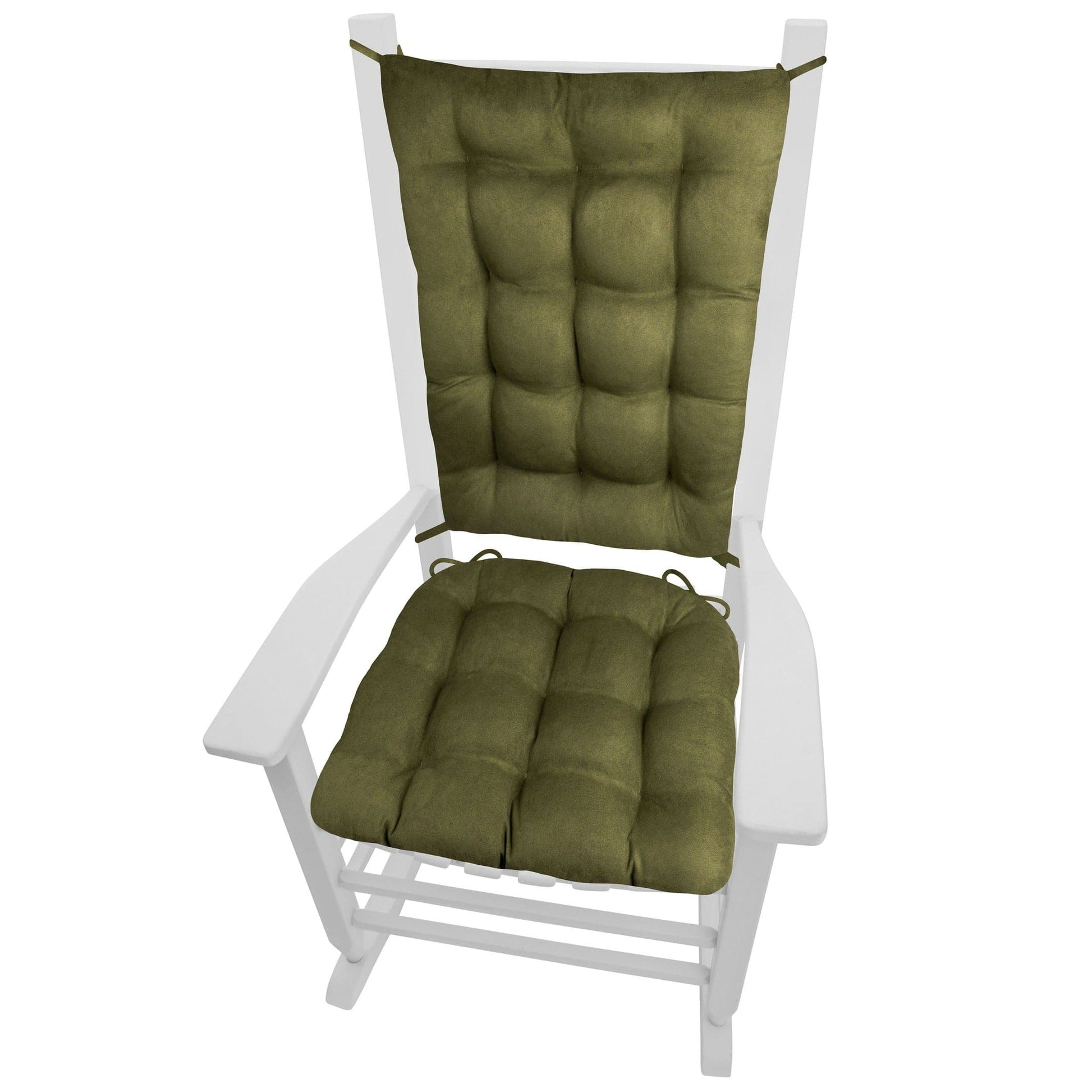Micro-Suede Laurel Green Dining Chair Pads - Latex Foam Fill