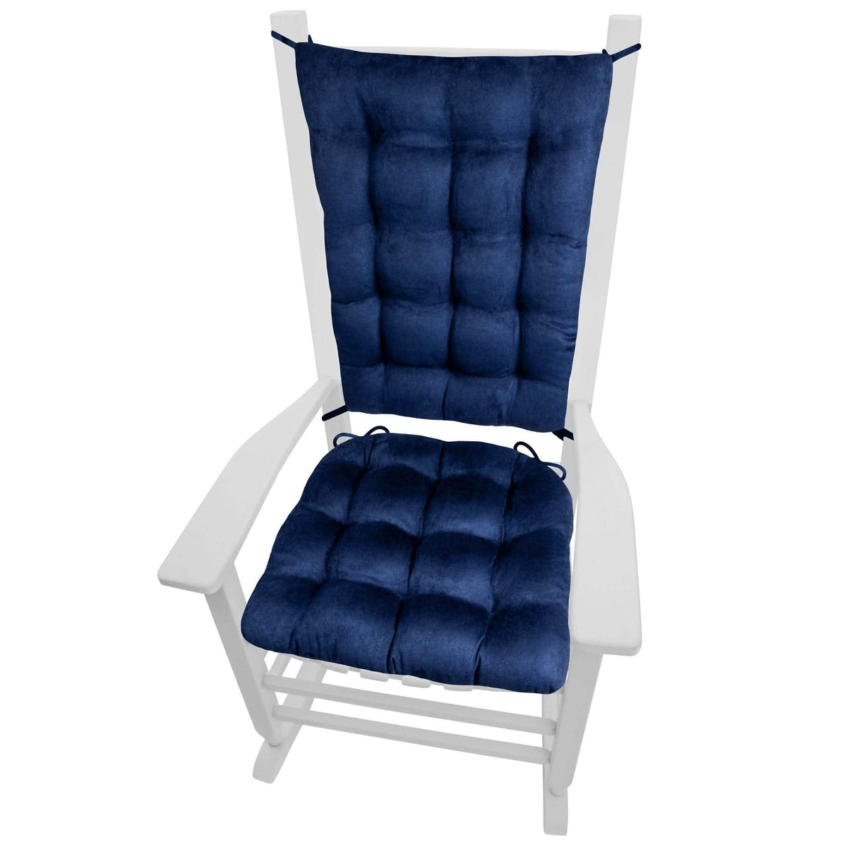 Micro-Suede Royal Blue Rocking Chair Cushions - Latex Foam Fill, Rever