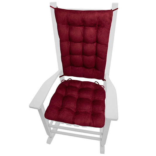Micro-Suede Claret Red Rocking Chair Cushions - Barnett Home Decor - Wine Red