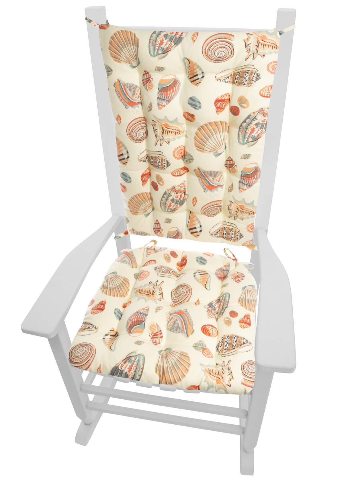Shells at Low Tide Rocking Chair Cushions - Barnett Home Decor - Ivory