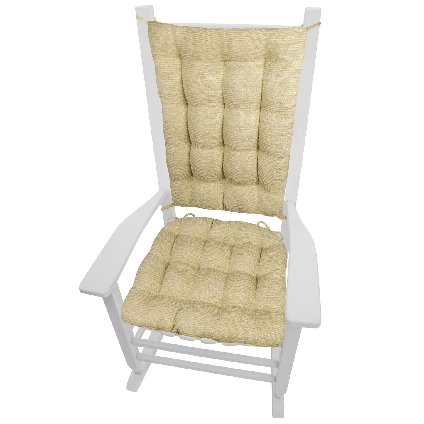 Tight Race Chenille Tan Rocking Chair Cushions - Barnett Home Decor - Beige Tan - Neutral
