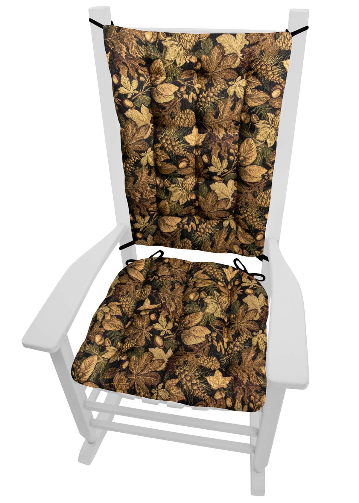 Woodlands Forest Floor Rocking Chair Cushions - Barnett Home Decor - Brown, Green, & Black