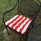 Sea Shore Stripe Red Indoor / Outdoor Dining Chair Pads & Patio Cushions