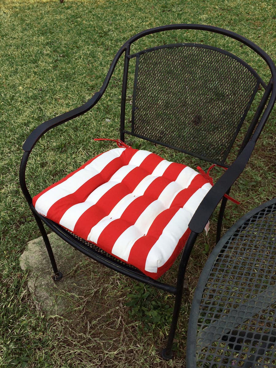 Sea Shore Stripe Red Indoor / Outdoor Dining Chair Pads & Patio Cushions