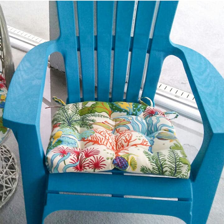 Splish Splash Indoor/Outdoor Dining Chair Cushions | Barnett Home Decor | Green, Blue, Red, & Orange