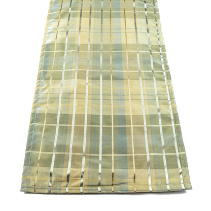 Silk Plaid Aqua 72" Table Runner - Rectangle - Hemmed