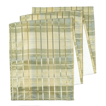 Silk Plaid Aqua 72" Table Runner - Rectangle - Hemmed