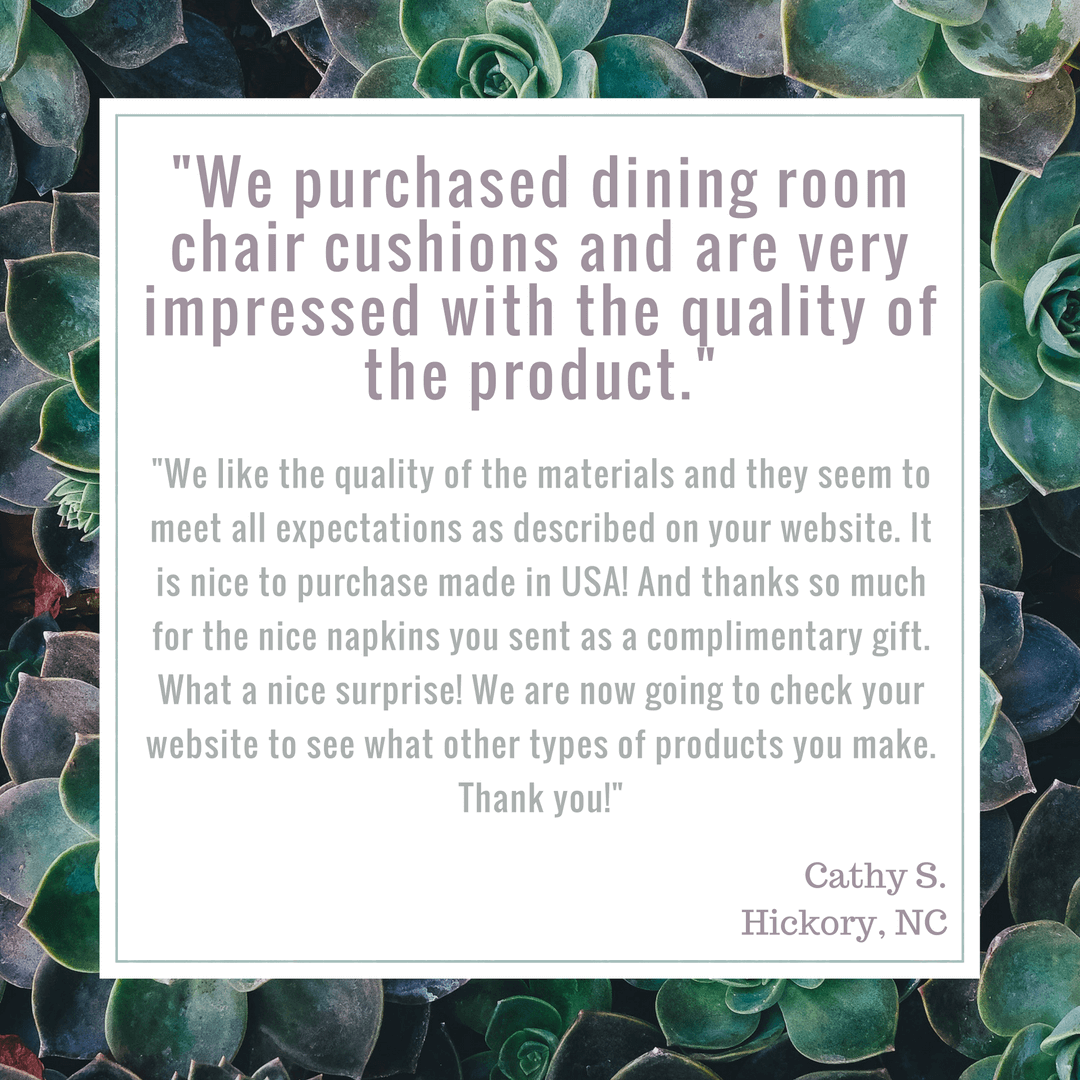 Brisbane Natural Dining Chair Cushion Customer Testimonial 