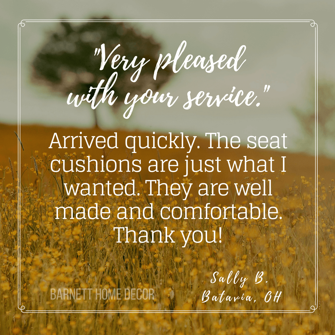 Checkers Black and Tan Chair Cushion Testimonial