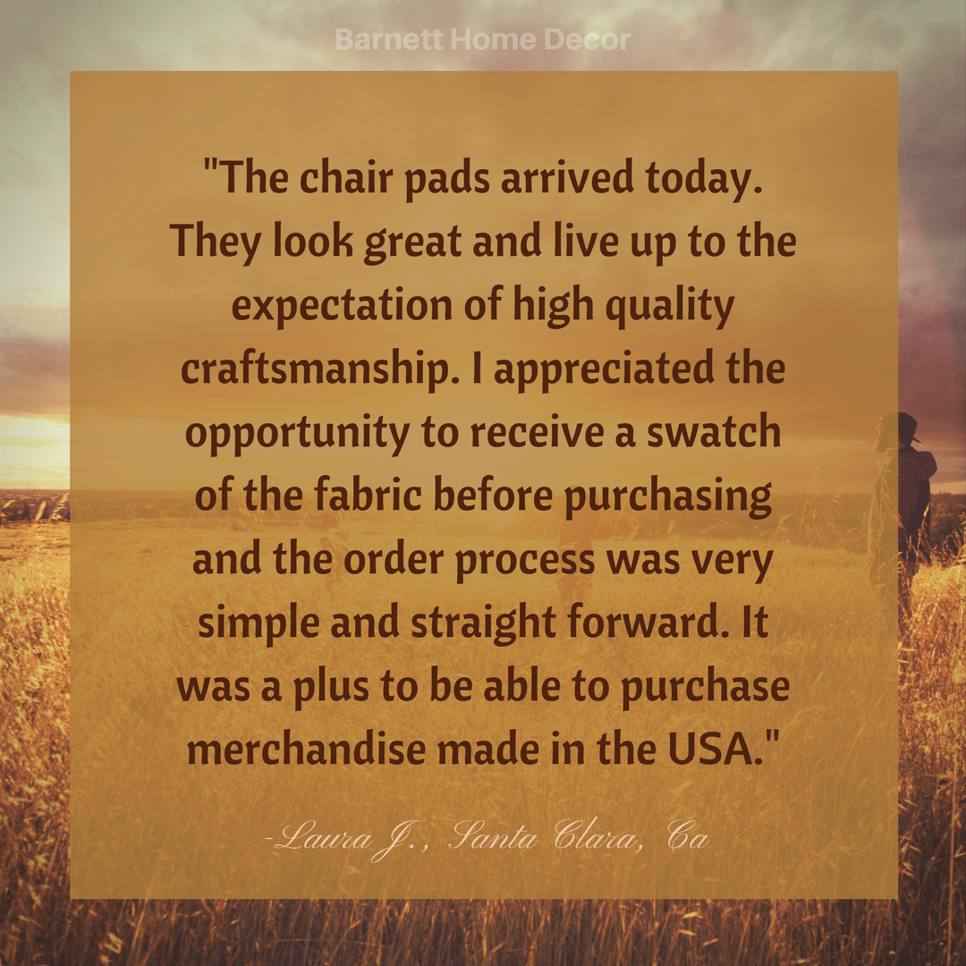 Hayden Copper Dining Chair Cushions Customer Testimonial 