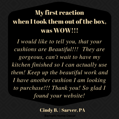 Tiffany Black Brocade Dining Chair Pads Customer Testimonial