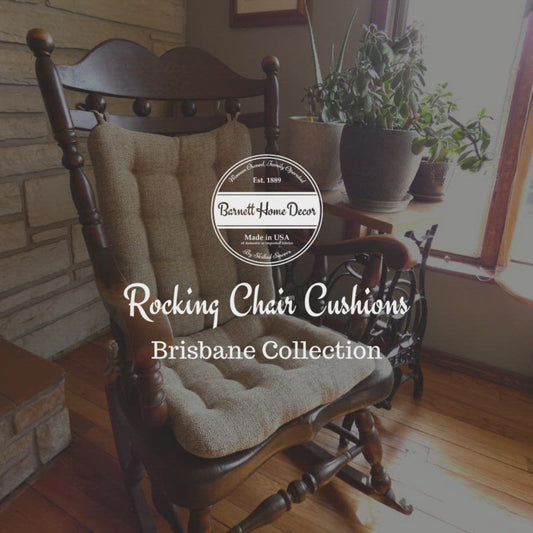 Brisbane Brown Rocking Chair Cushions - Latex Foam Fill - Reversible