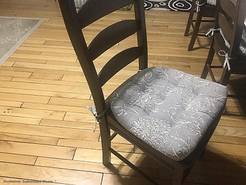 Benson Grey Dining Chair Cushions | Barnett Home Decor | Grey & White