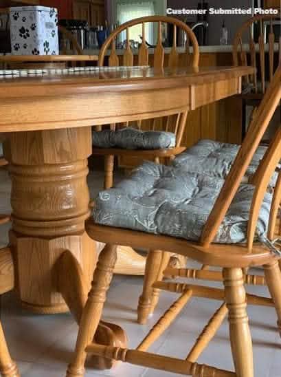 Benson Grey Dining Chair Pads - Barnett Home Decor - Gray & White