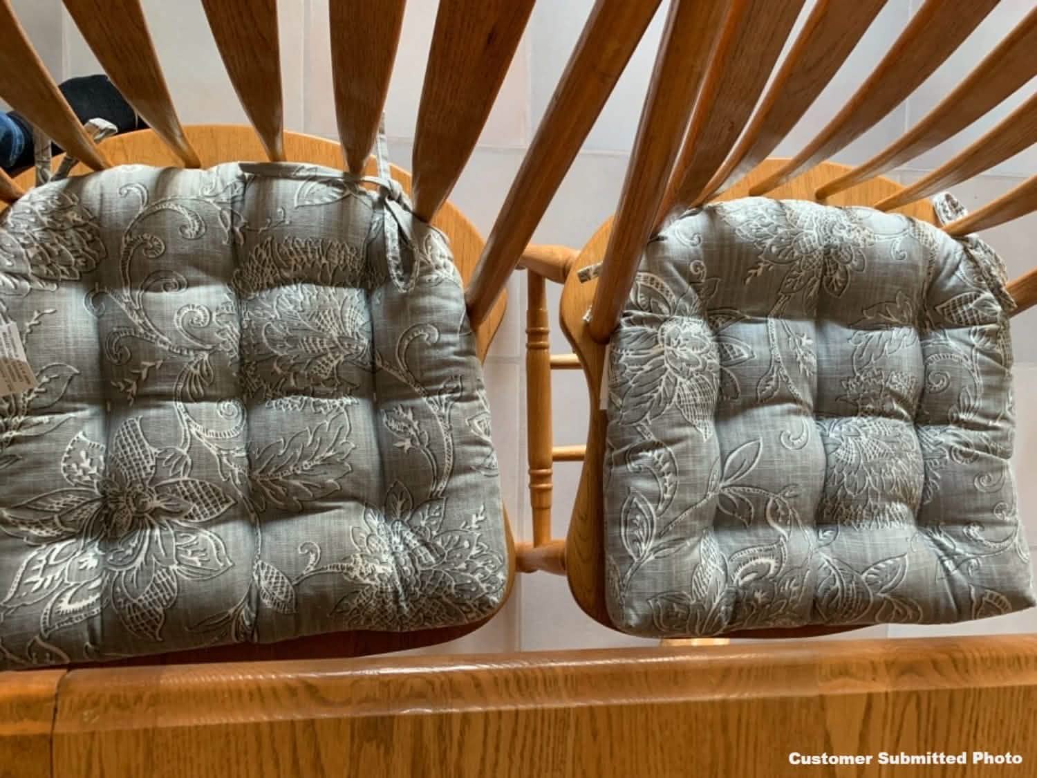 Benson Grey Dining Chair Pads - Barnett Home Decor - Grey & White