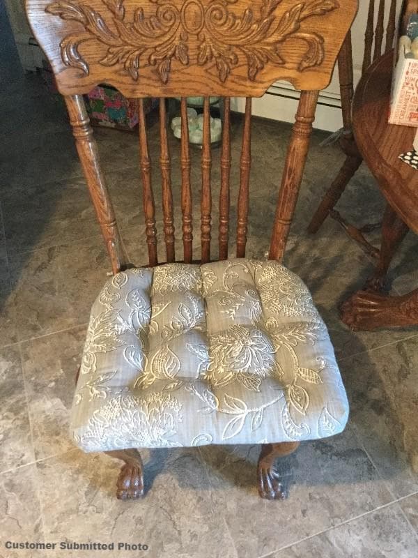 Benson Grey Dining Chair Cushions | Barnett Home Decor | Gray & White