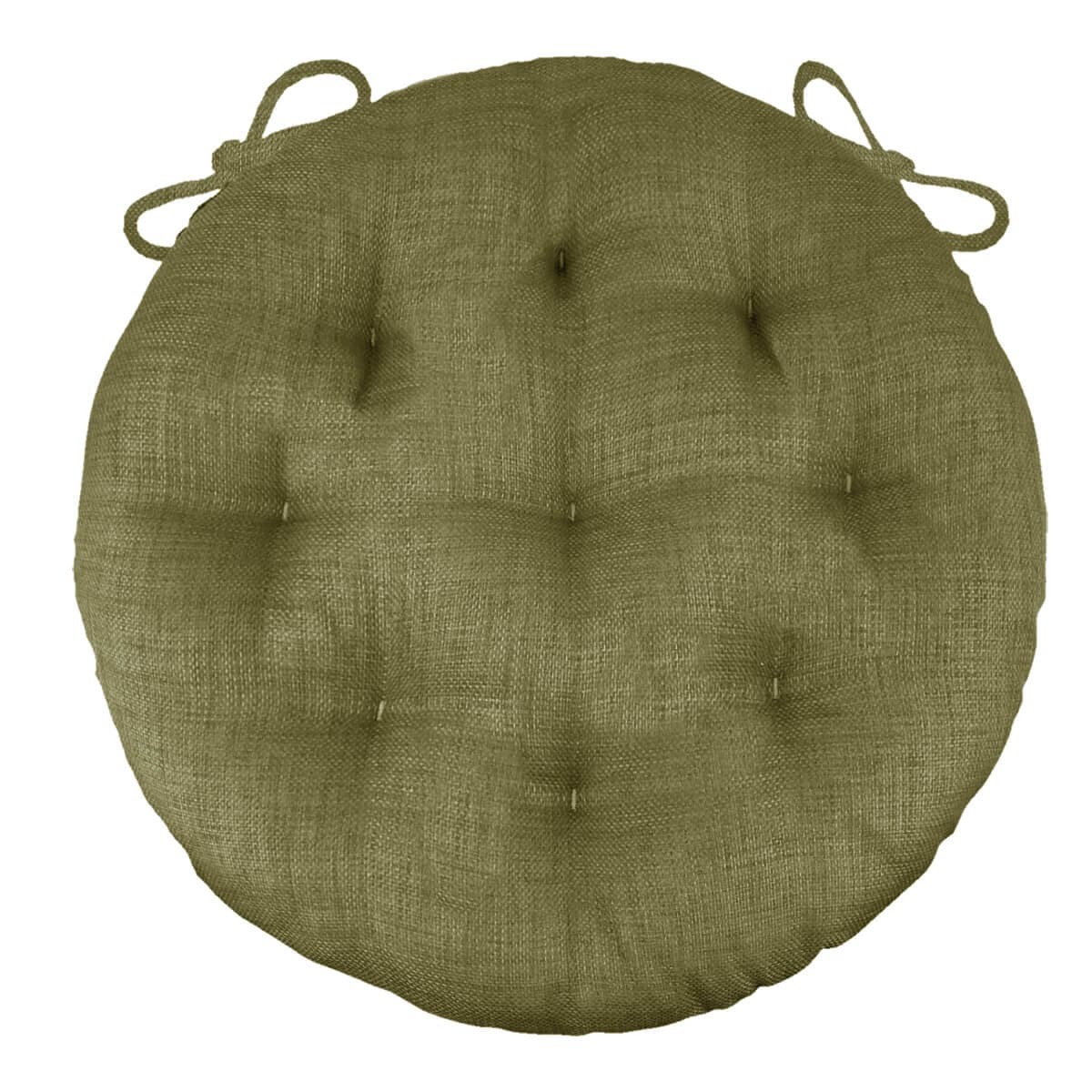 Rave Sage Green Bistro Chair Pad - 16" Round Cushion with Ties -Barnett Home Decor - Indoor/Outdoor