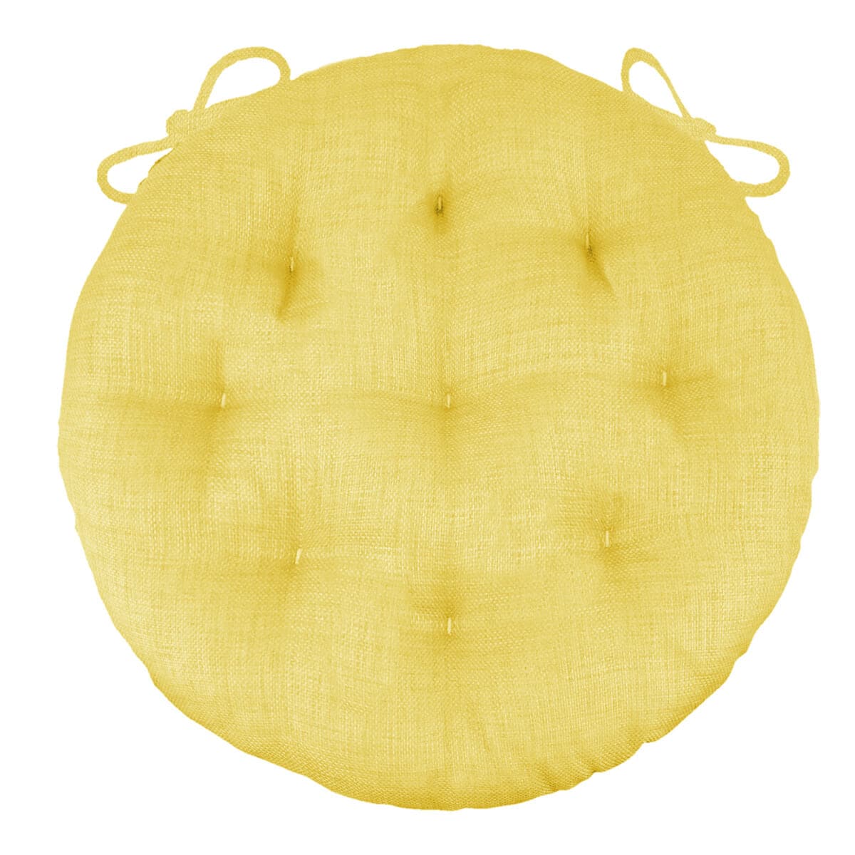 Rave Yellow Gold Bistro Chair Pad - 16" Round Cushion with Ties -Barnett Home Decor - Indoor/Outdoor