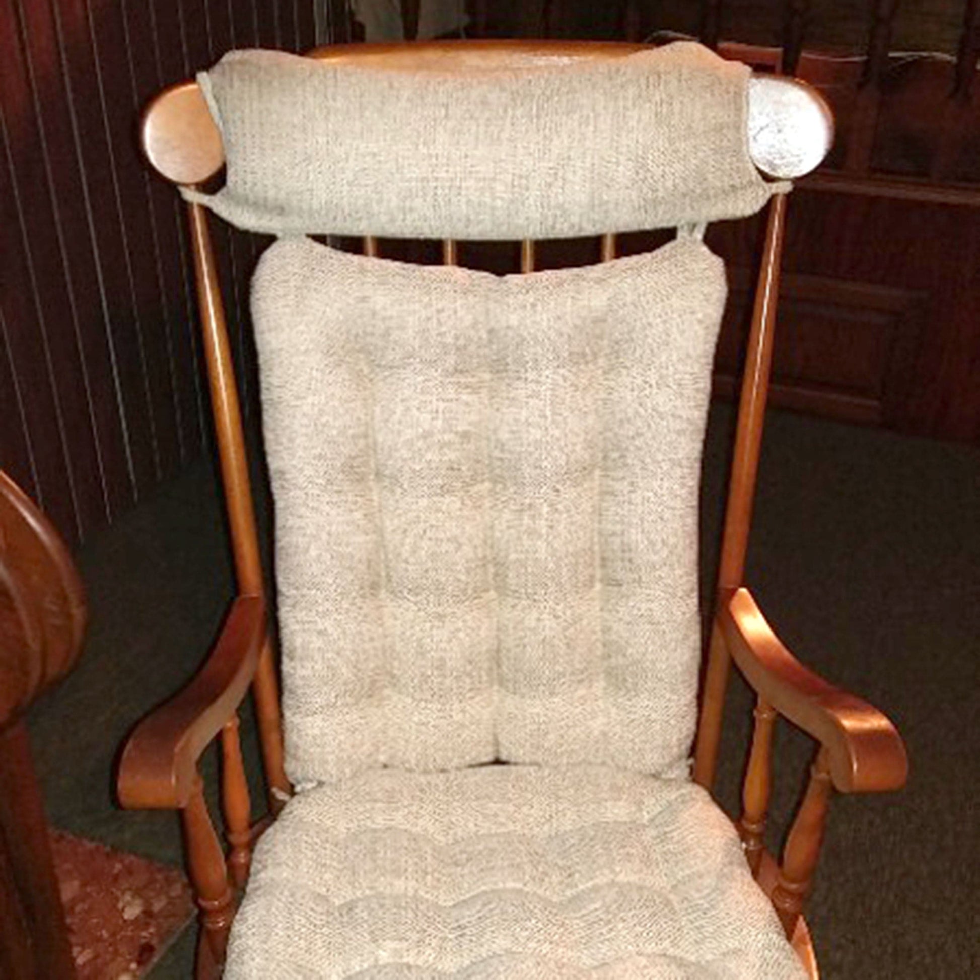 Barnett Home Decor - Brisbane Natural Rocking Chair Cushions and matching travel pillow