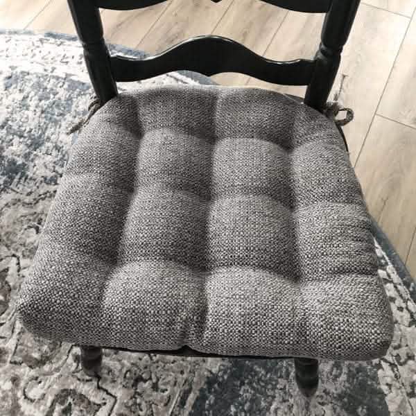 Brisbane Smoke Grey Kitchen Chair Pads - Barnett Home Decor - Metal Gray