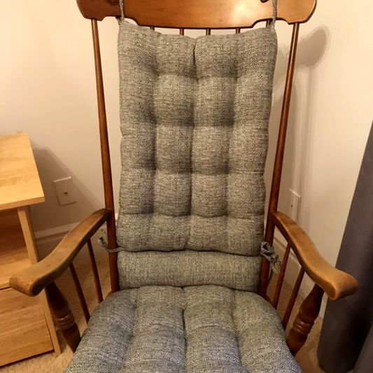 Barnett Home Decor Brisbane Silver Grey Rocking Chair Cushions and Travel Pillow