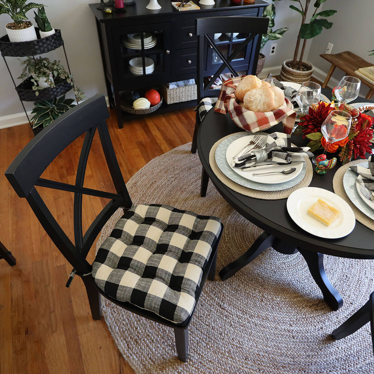 Black and white buffalo check sale seat cushions