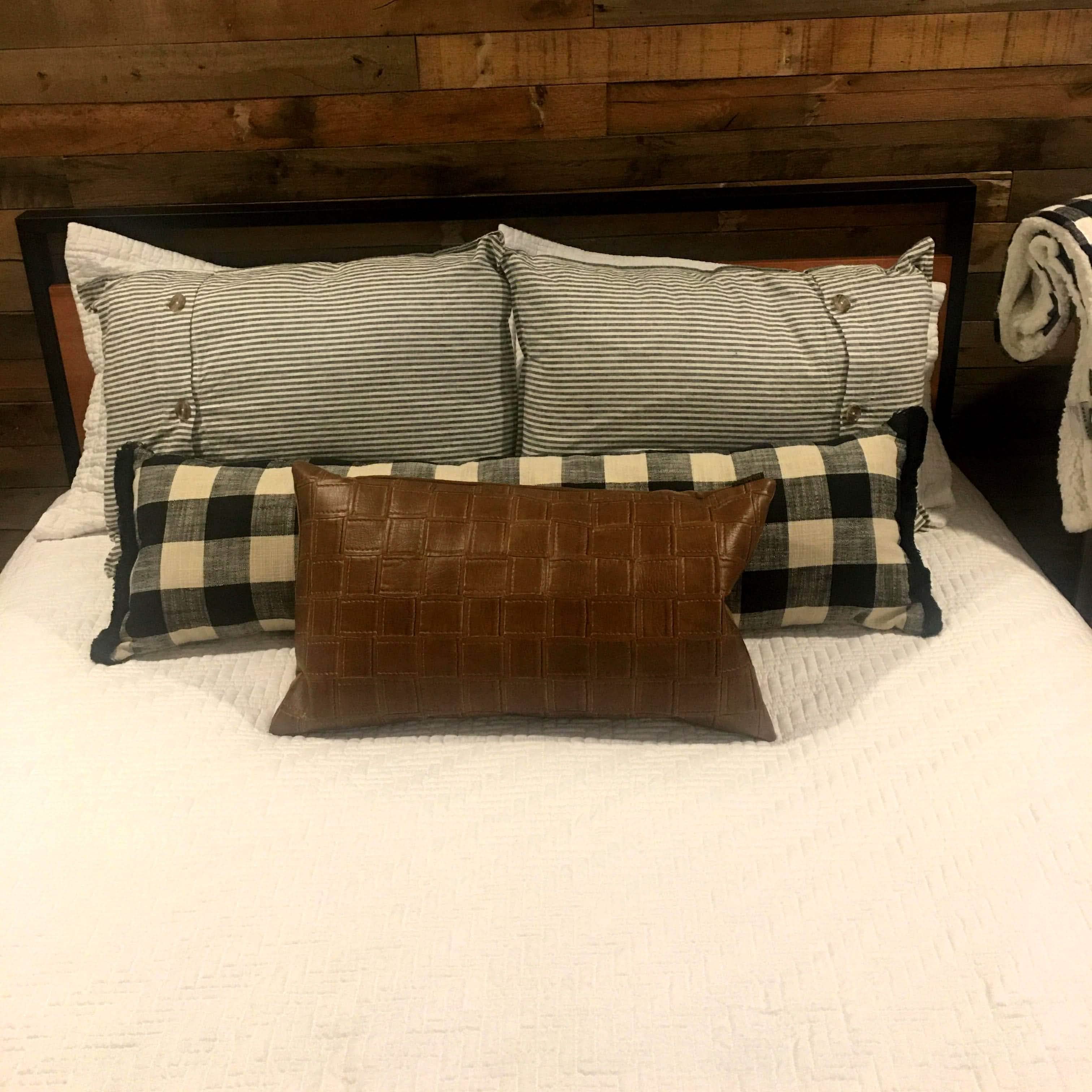 Barnett Home Decor Buffalo Check Black and White Lumbar Pillow