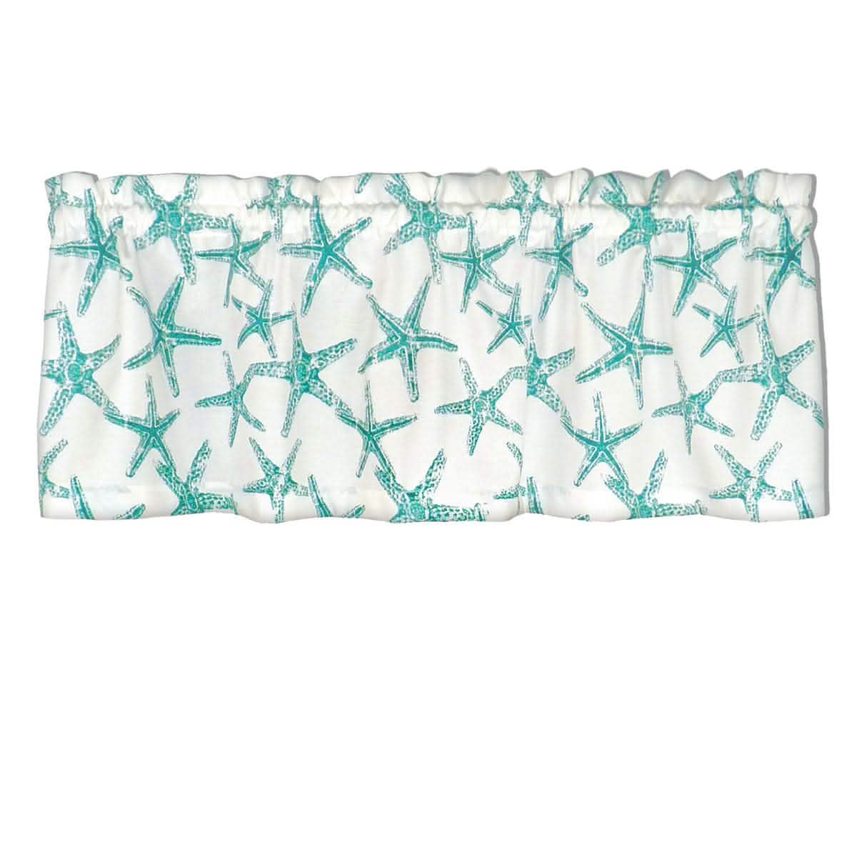 Sea Shore Starfish Aqua Cafe Valance | Barnett Home Decor