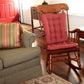 Capri Red Window Pane Plaid Rocking Chair Cushions - Latex Foam Fill - XL or XXL