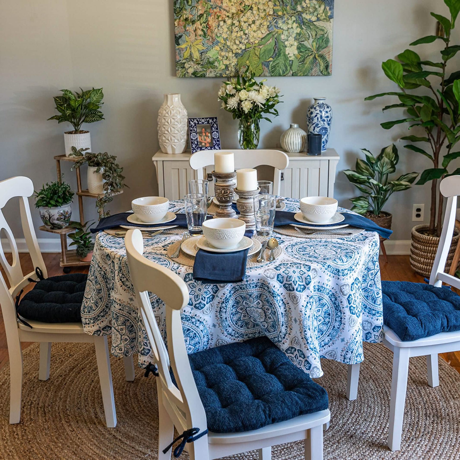 Navy Blue White Dining Room Chair Cushions Loft 25 Chair Cushion