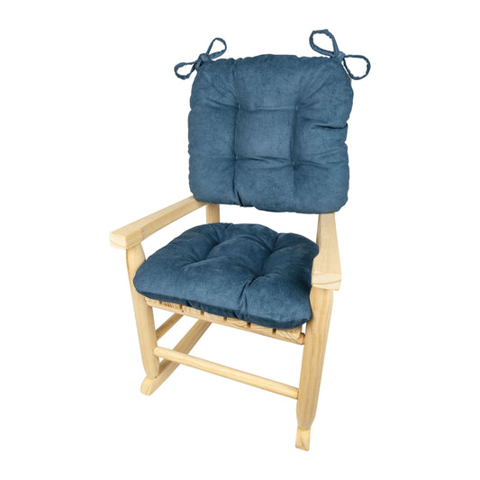 Child Rocking Chair Cushions - Corduroy Pinwale Slate Blue   - Machine Washable