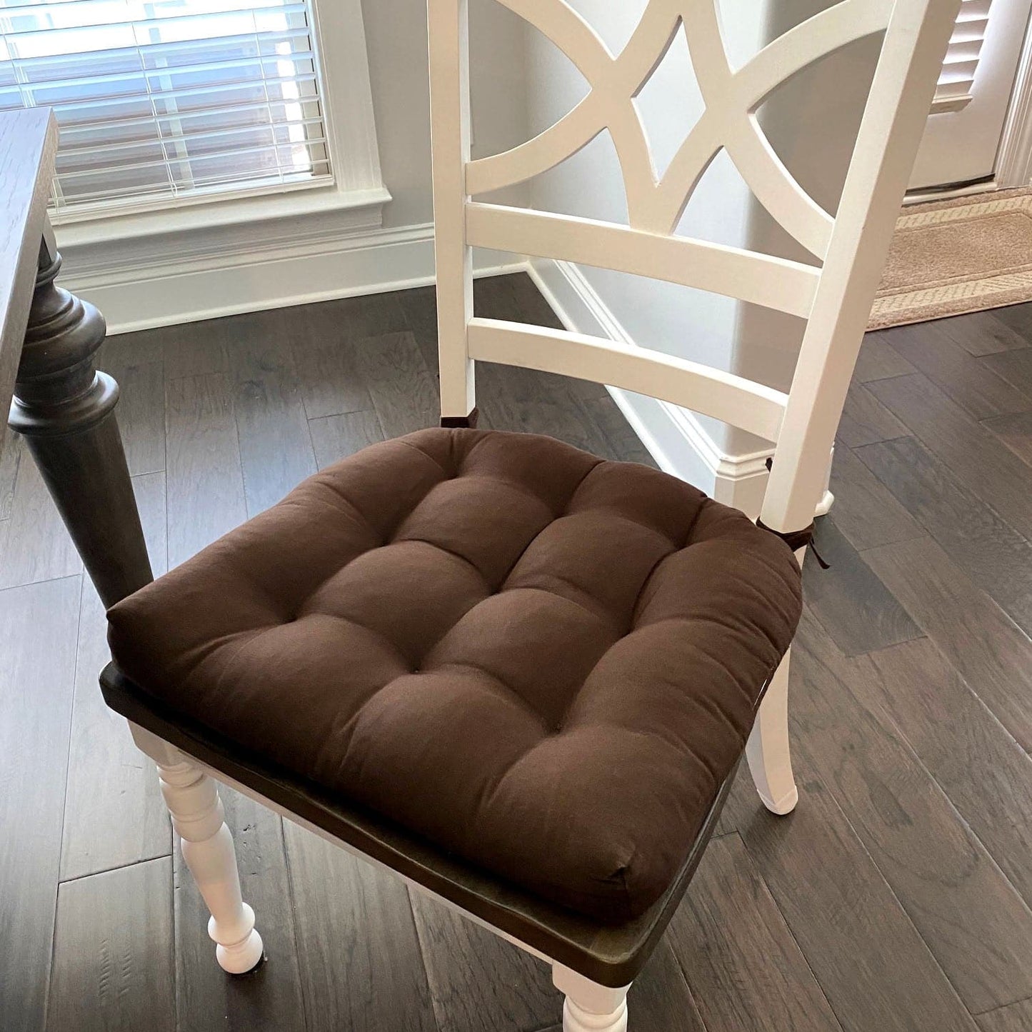 Hypo - Allergenic Natural Cotton Brown Kitchen Chair Pads