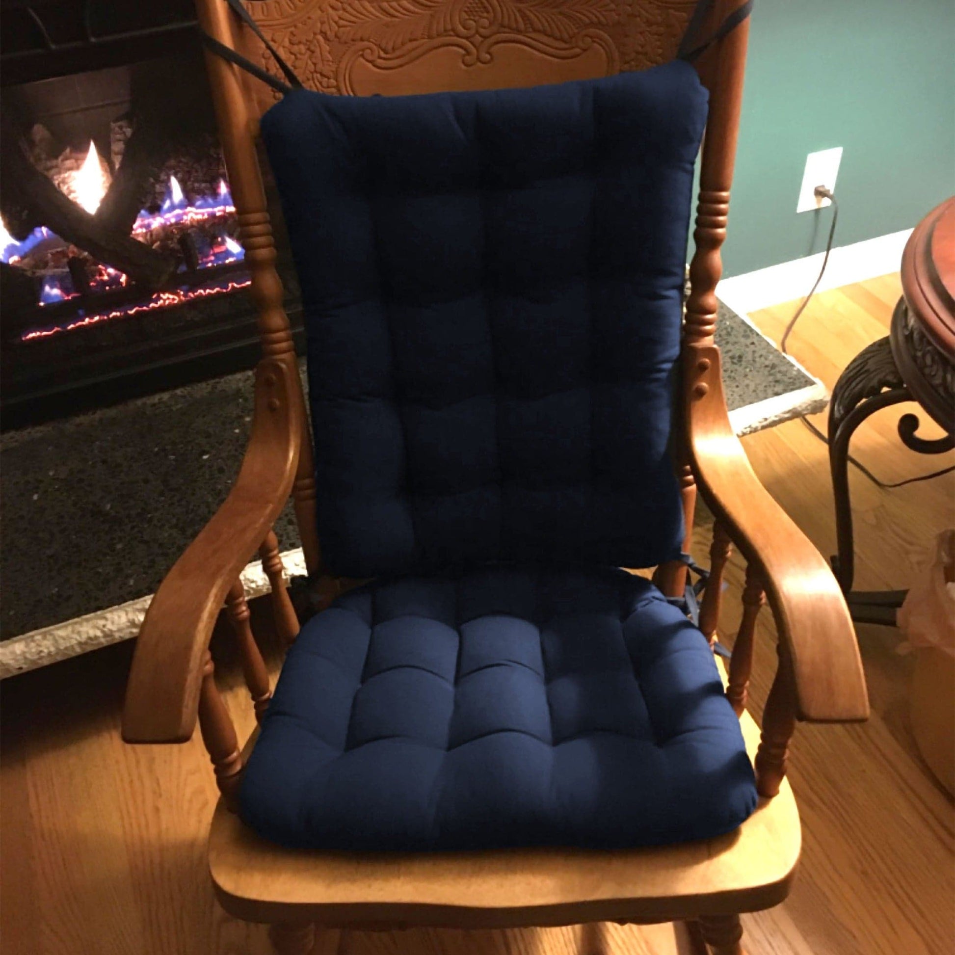 Cotton Duck Navy Blue Rocking Chair Cushions - Latex Foam Fill – Barnett  Home Decor